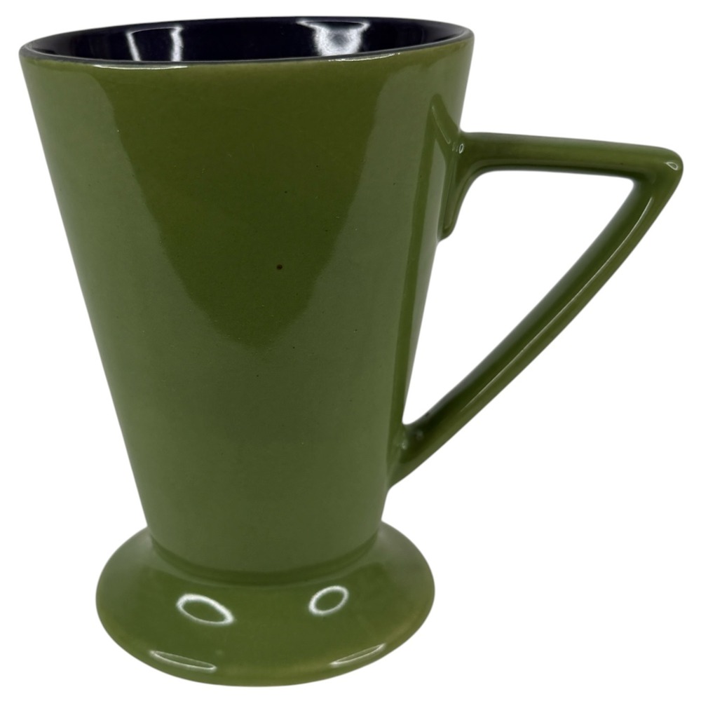 Houston‎ Harvest Coffee Mug Ceramic Green Purple Tapered Pedestal Base
